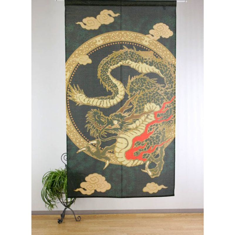 Noren japansk gylden drage 85 x 150 cm