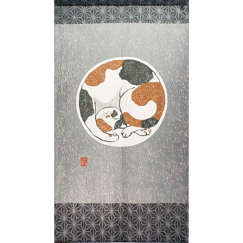 Noren japansk kat Asanoha 85 x 150 cm