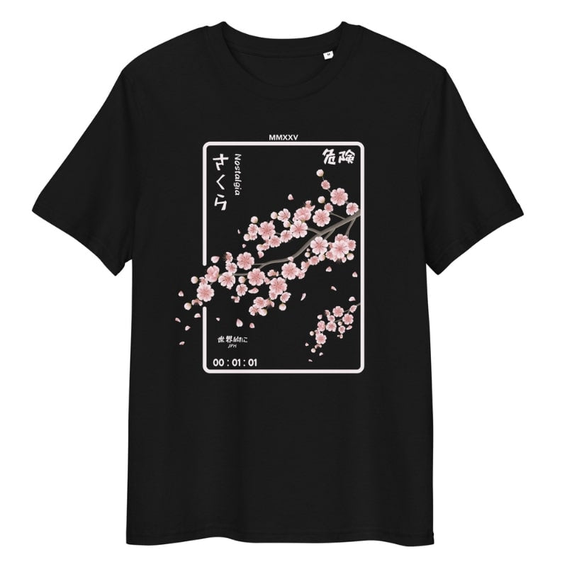 Nostalgisk japansk T-shirt S / Sort