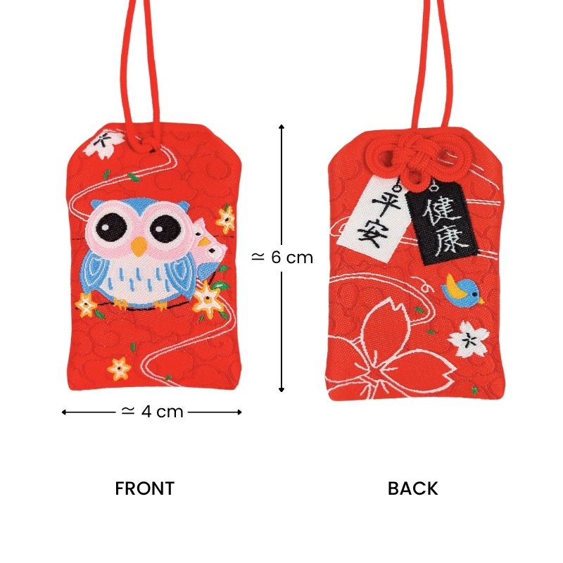 Omamori Kawaii Rød - Ugle