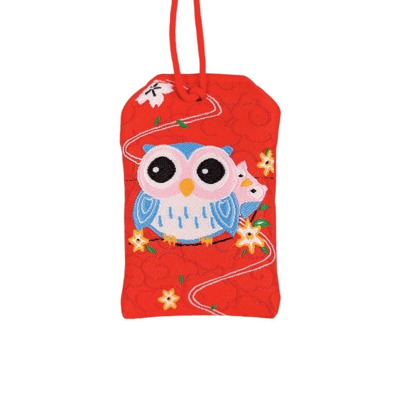 Omamori Kawaii Rød - Ugle