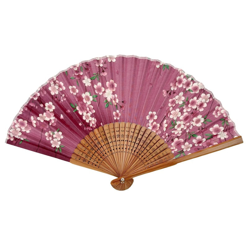 Pink Sakura japansk vifte