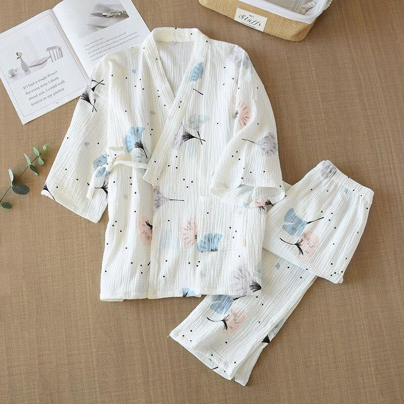 Pyjamas-kimono til kvinder Hvid / M