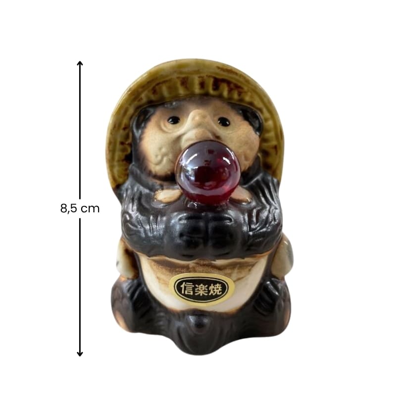Red Pearl Tanuki figur