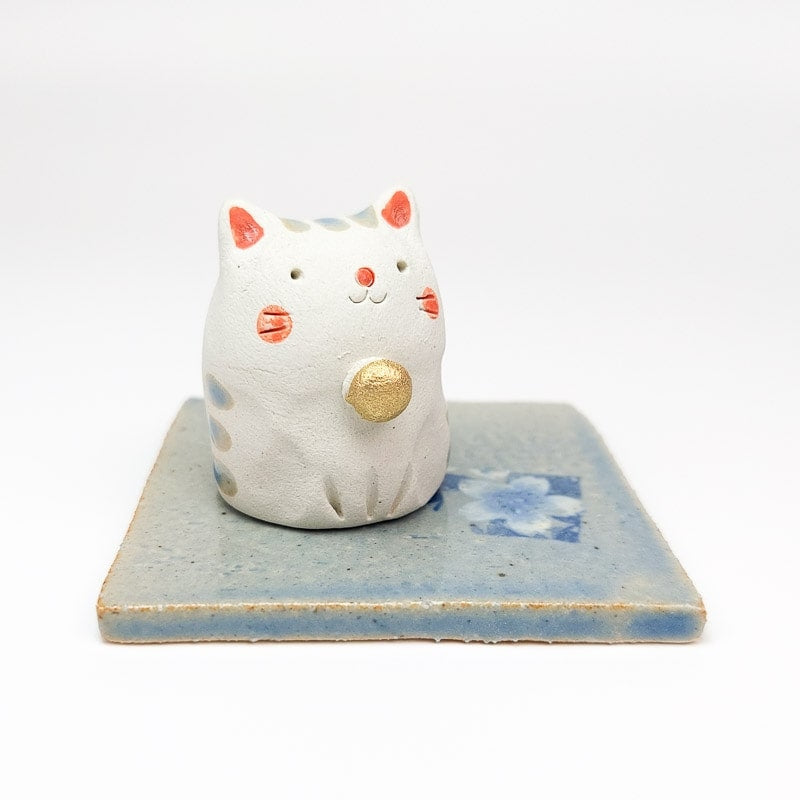 Røgelsesholder med japansk kat