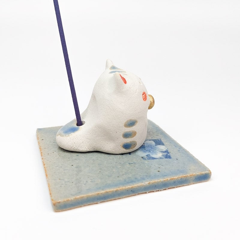 Røgelsesholder med japansk kat