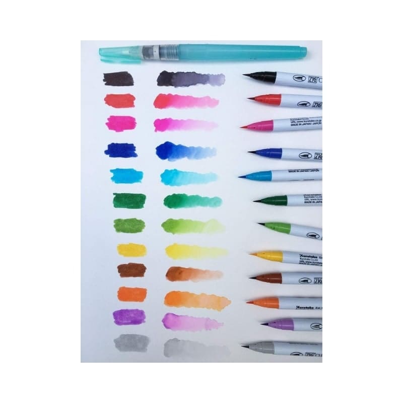 Sæt med 12 ZIG Extra-Fine Brush Pens