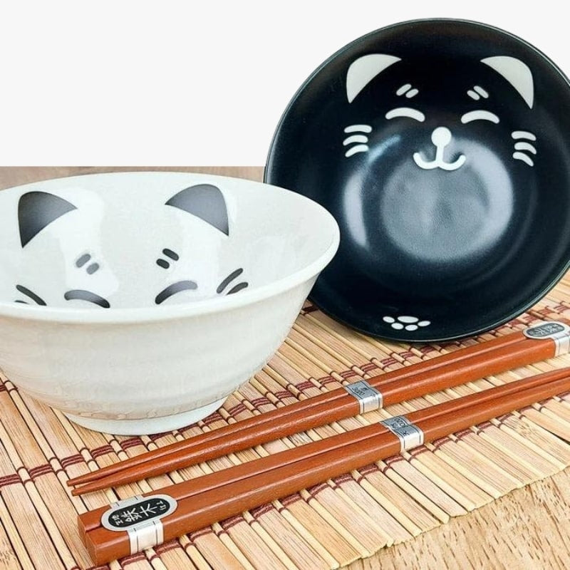 Sæt med 2 Ramen-skåle til katte