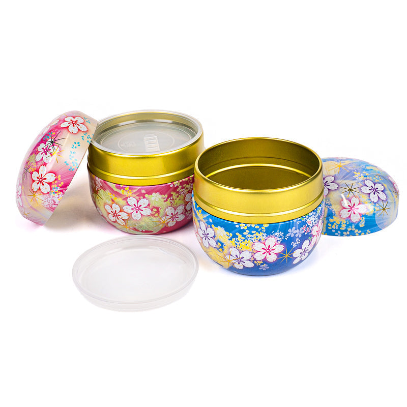 Sæt med 2 Tedåser i Metal - Blomster