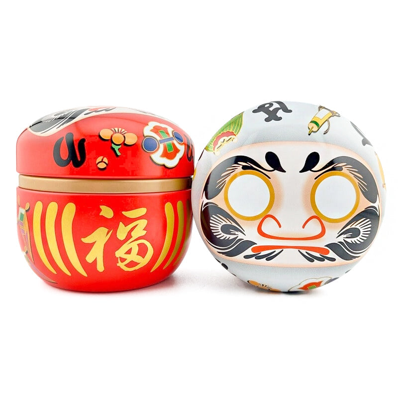 Sæt med 2 Tedåser i Metal - Daruma