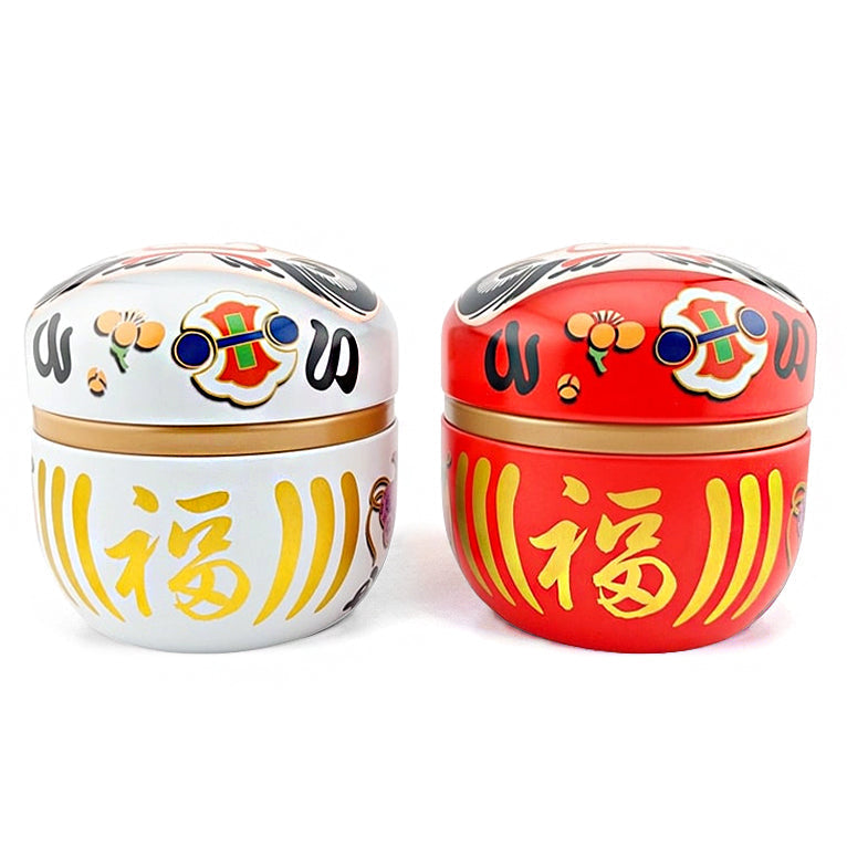 Sæt med 2 Tedåser i Metal - Daruma