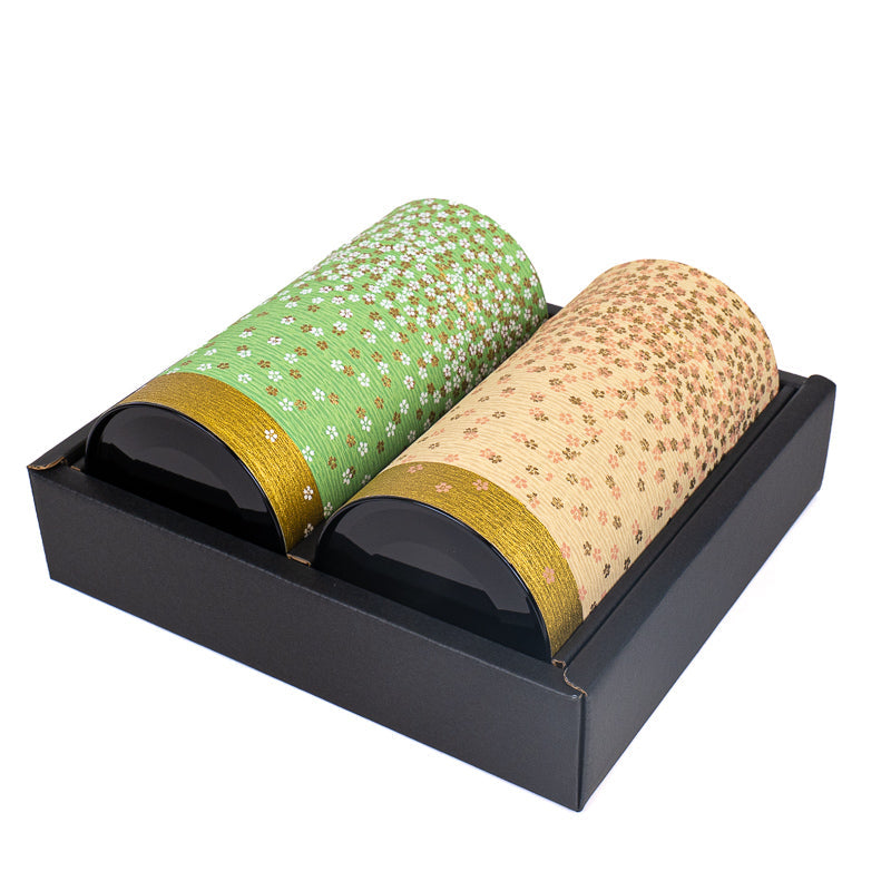 Sæt med 2 Tedåser med Washi-papir - Hanazono