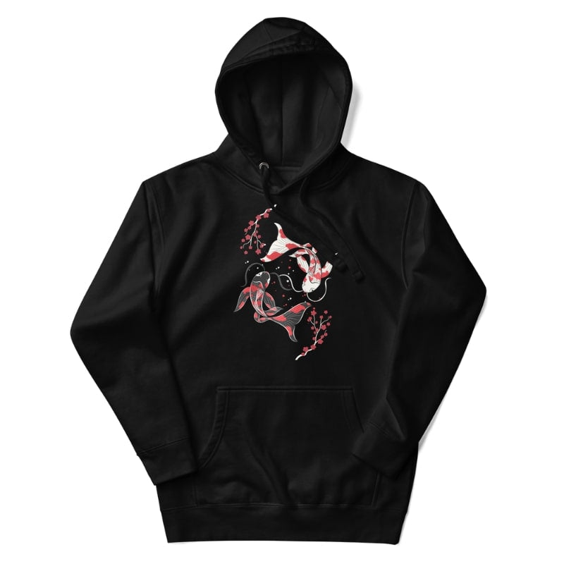 Sakura Koi japansk sweatshirt S / Sort