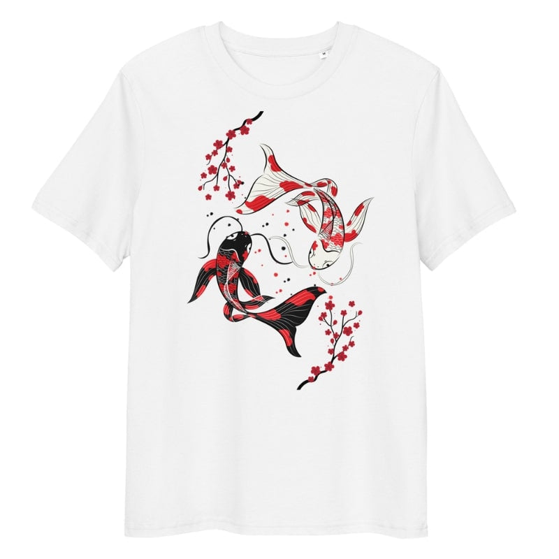Sakura Koi japansk T-shirt S / Hvid
