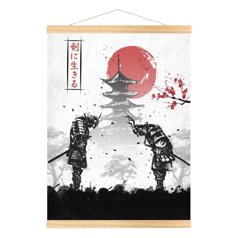 Samurai Duel japansk plakat A3