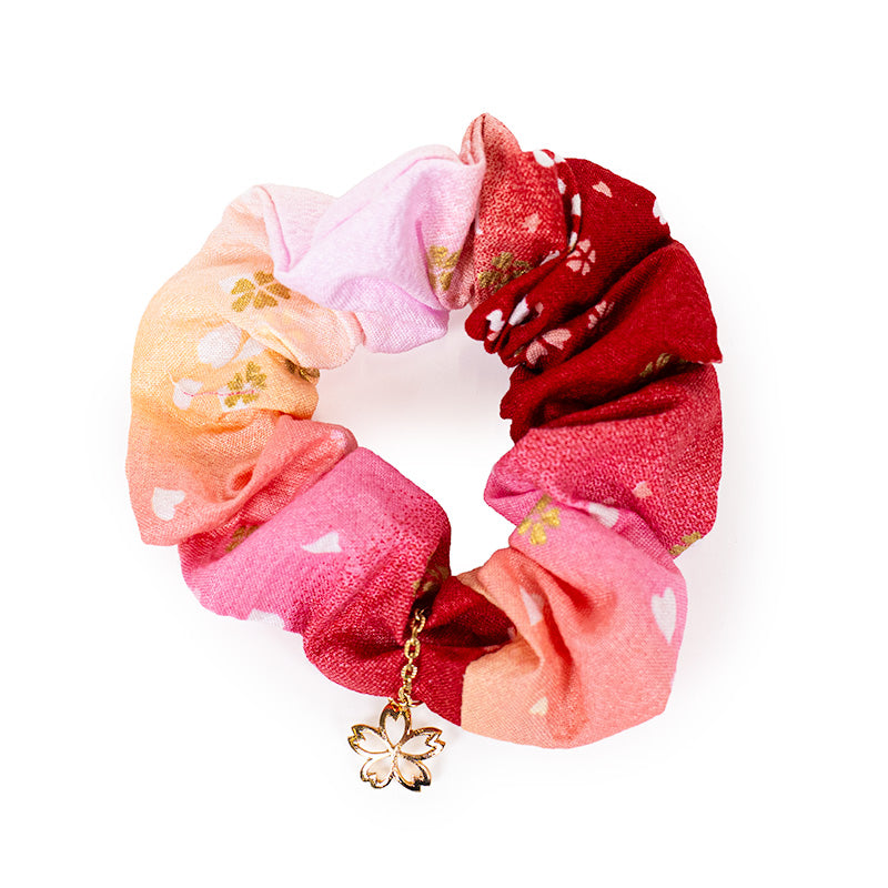 Scrunchie Hårelastik i Japansk Stof Rosa