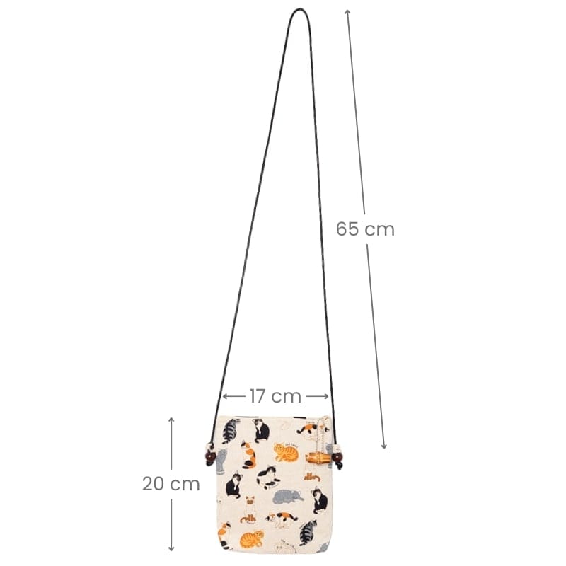 Skuldertaske med japanske katte