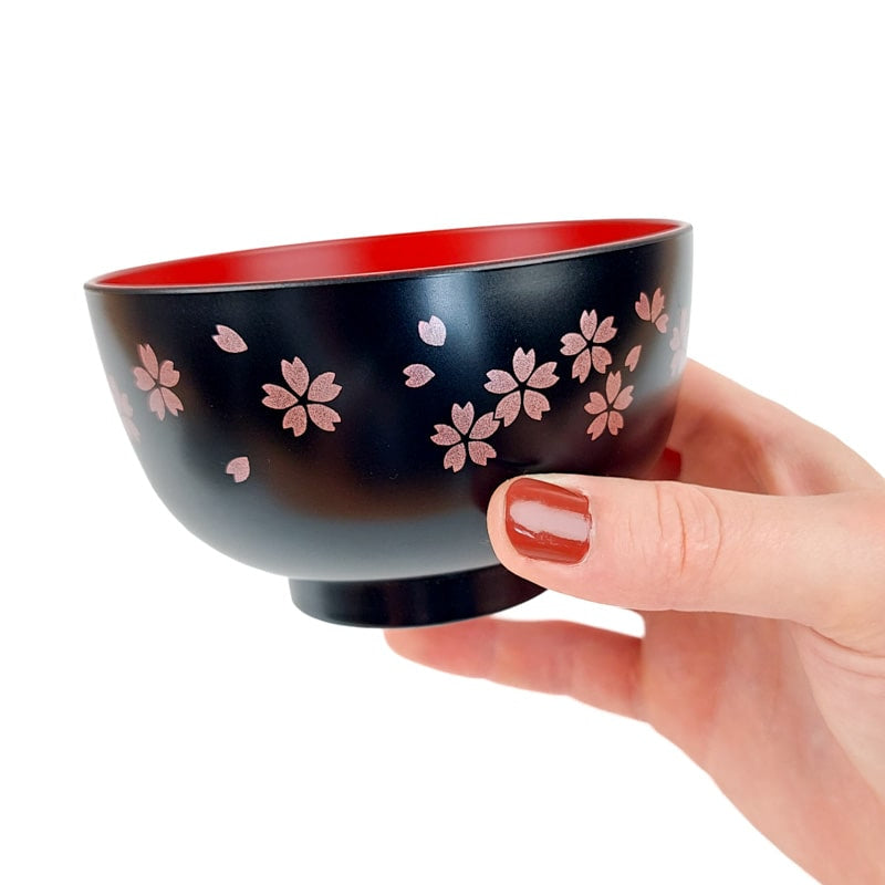 Sort Sakura japansk suppeskål