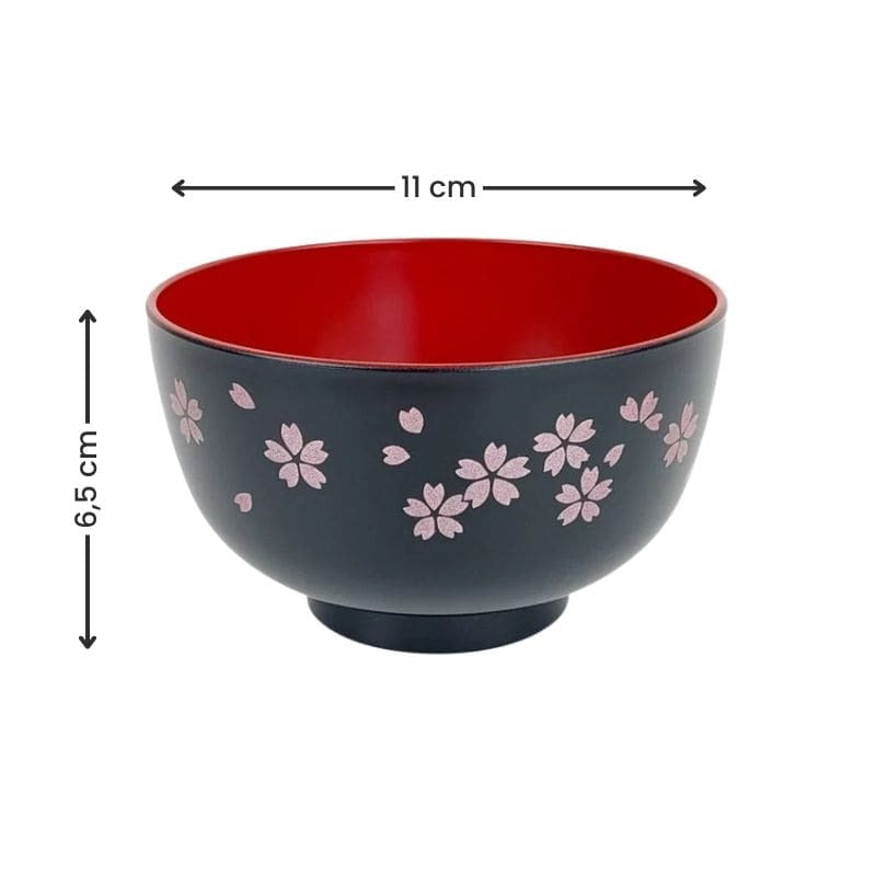 Sort Sakura japansk suppeskål