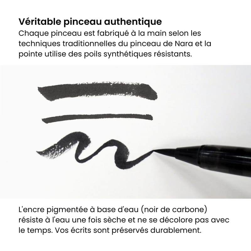 Sortlakeret bambusbørstepen og trææske