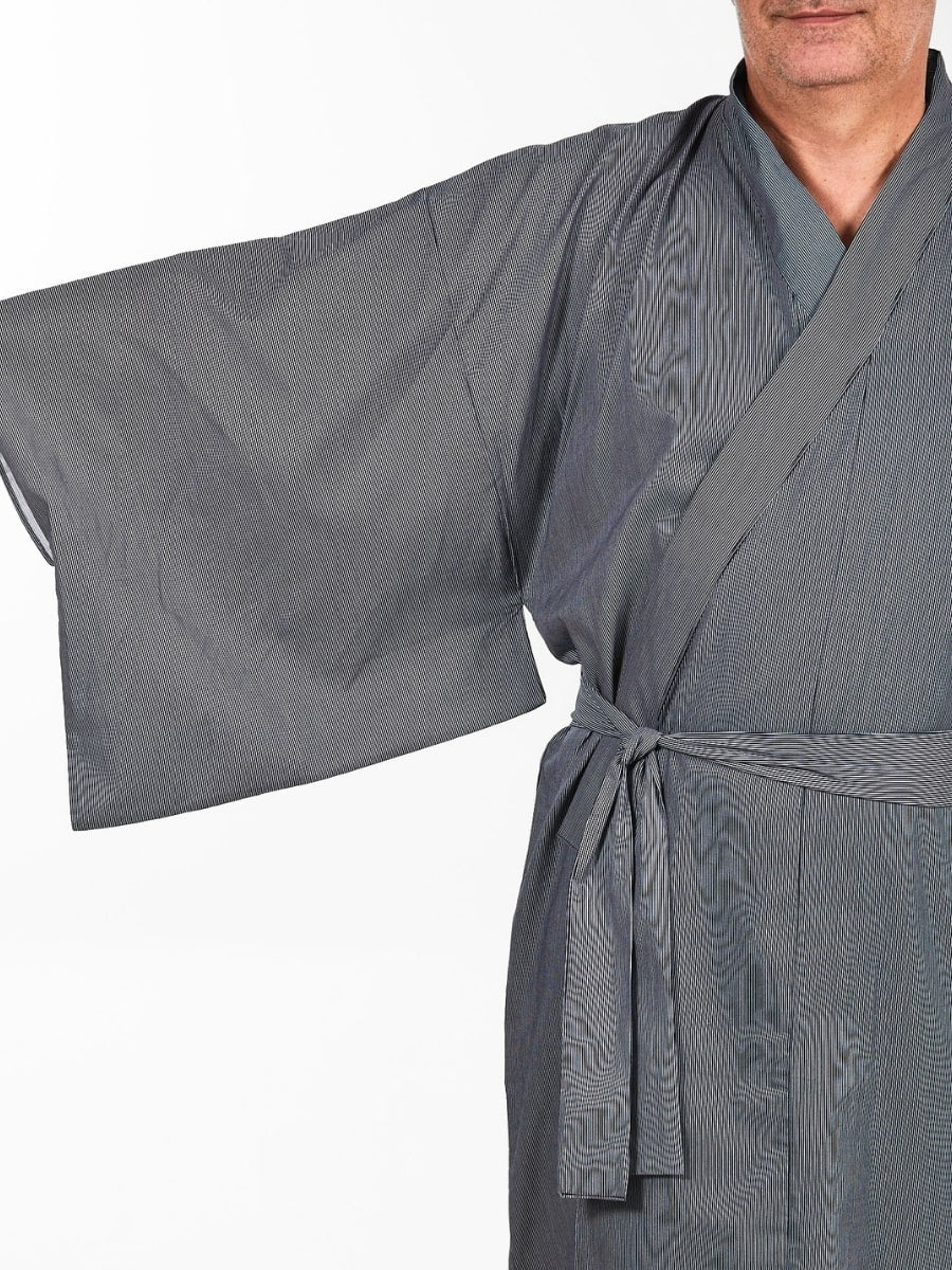Stribet Yukata Kimono til mænd