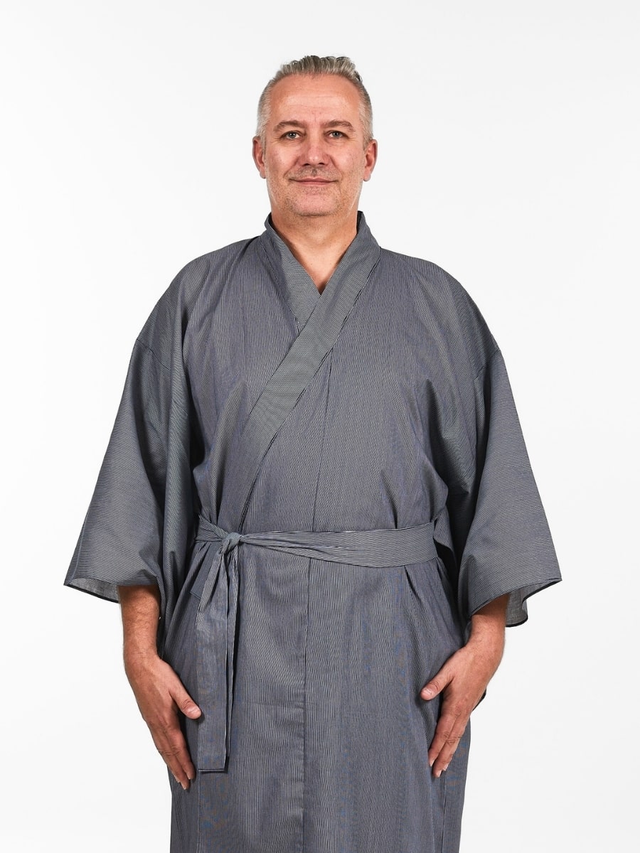 Stribet Yukata Kimono til mænd