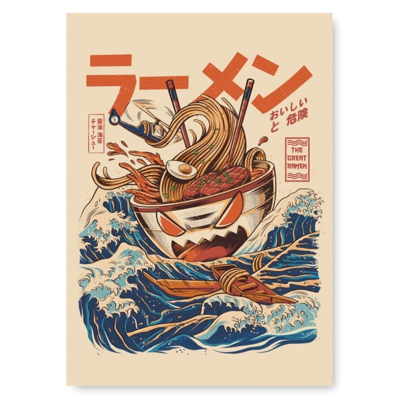 The Great Ramen of Kanagawa Japansk plakat A3
