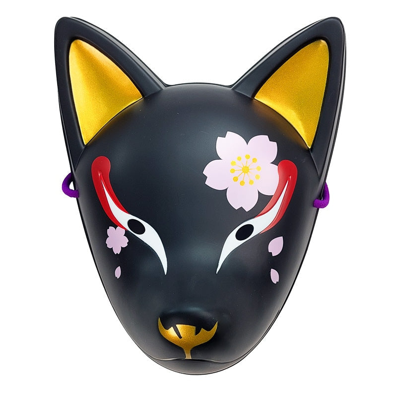Traditionel japansk sort rævemaske