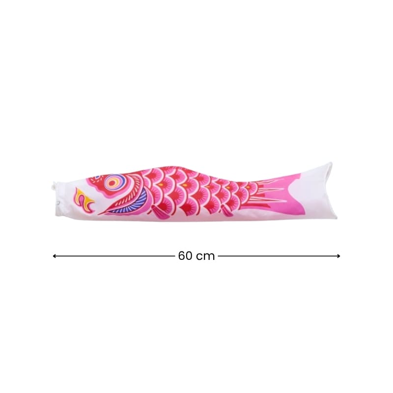 Traditionel lyserød japansk koinobori - 60 cm