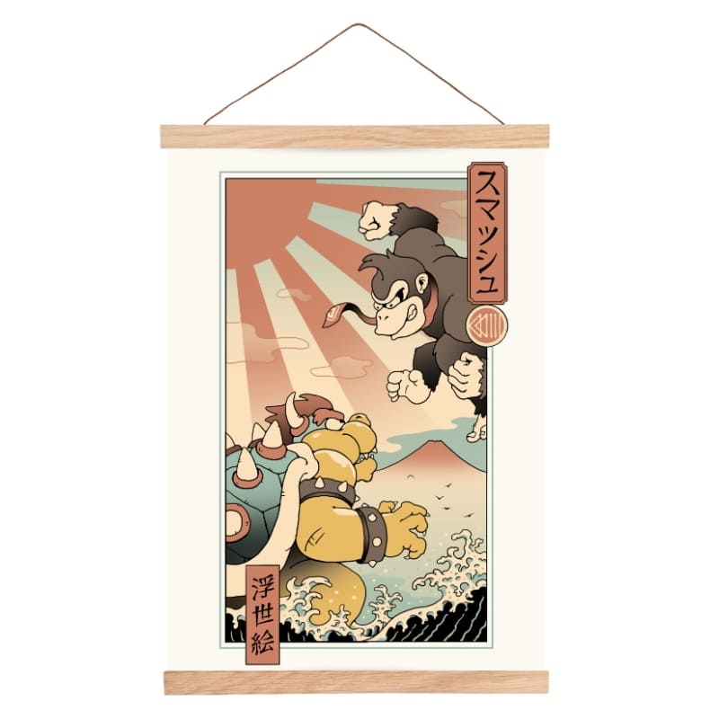 Ukiyo-e Kaiju Smash japansk plakat A3