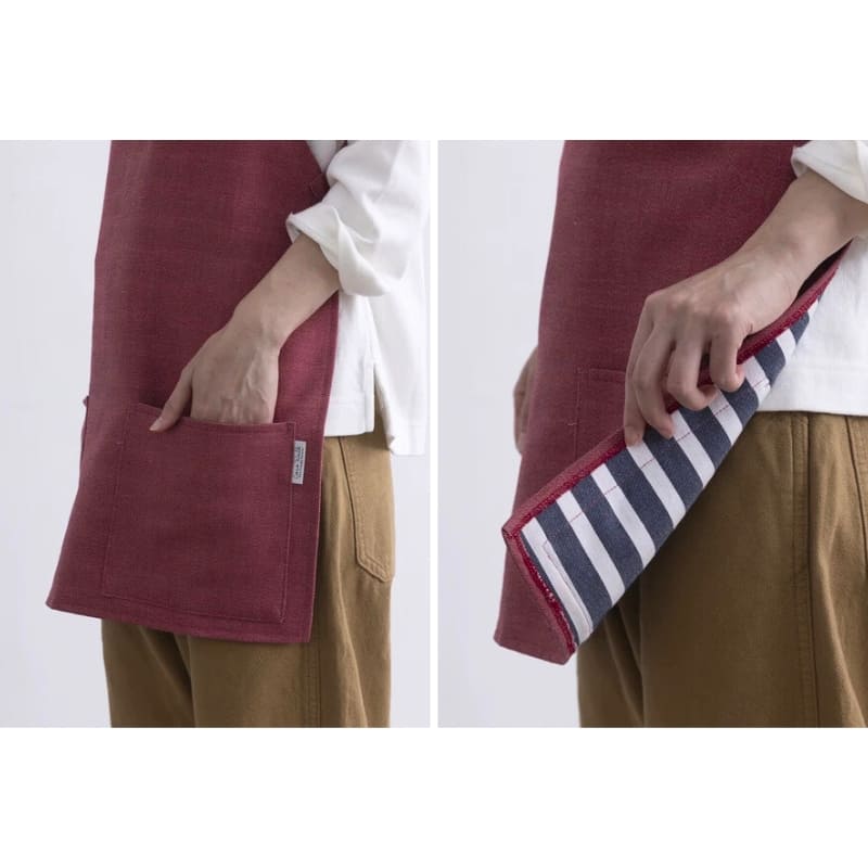 Unisex kort japansk forklæde rød