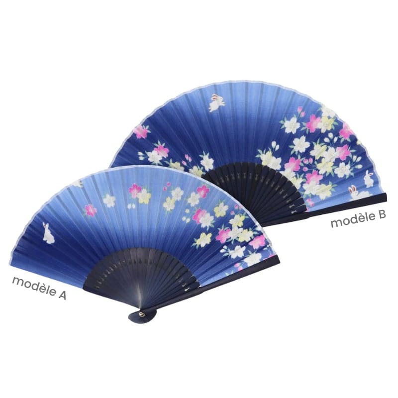 Usagi blå japansk vifte