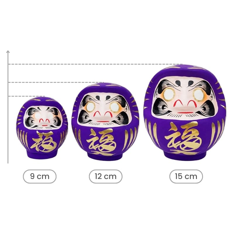 Violet japansk daruma - 9 til 15 cm