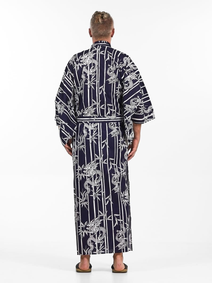 Yukata Kimono i bambus og drage til mænd