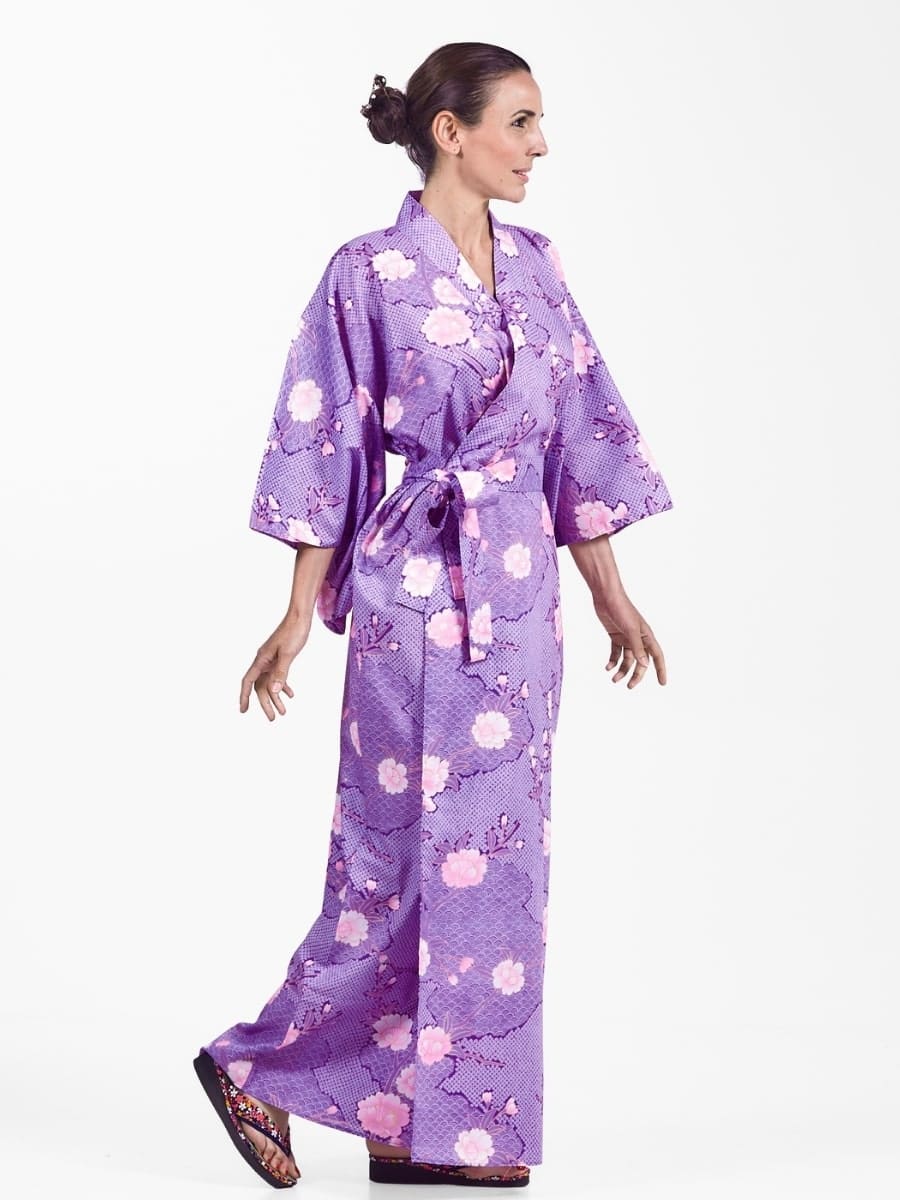 Yukata Kimono til kvinder Sakura to Kumo