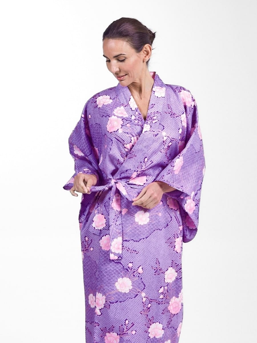 Yukata Kimono til kvinder Sakura to Kumo