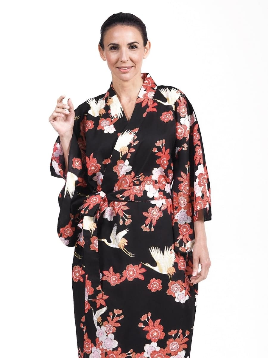 Yukata Kimono til kvinder Tsuru to Ouka