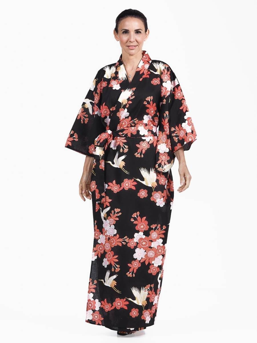 Yukata Kimono til kvinder Tsuru to Ouka