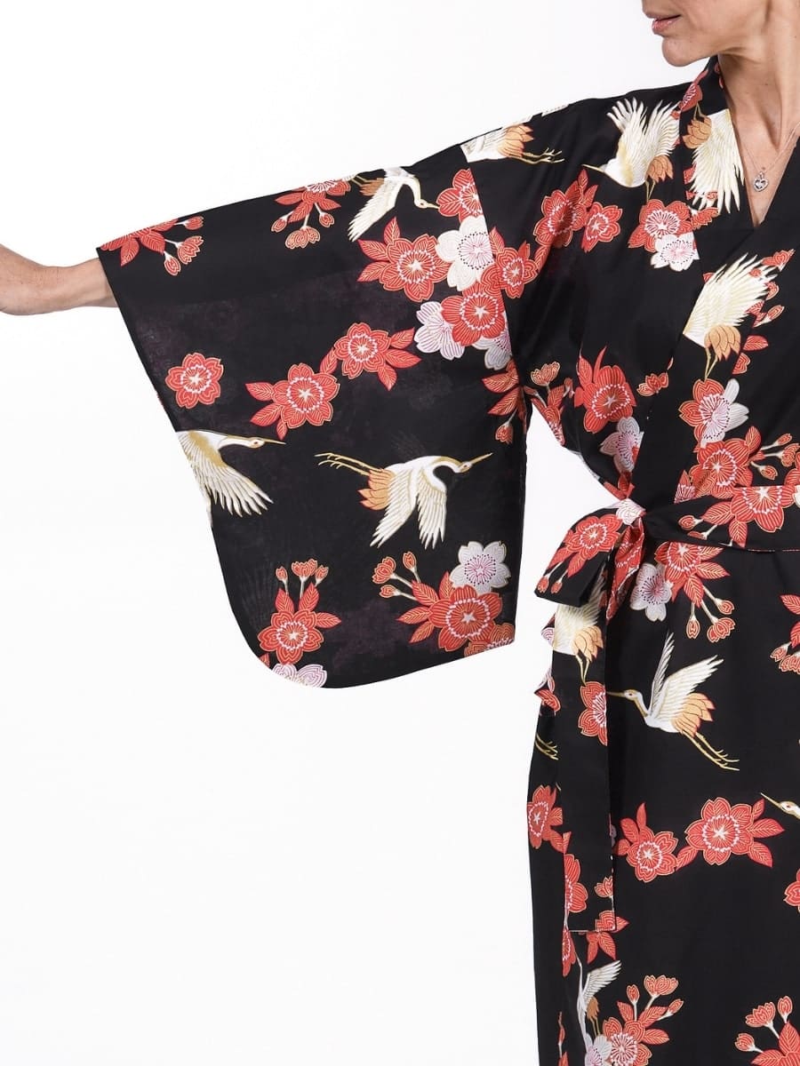 Yukata Kimono til kvinder Tsuru to Ouka