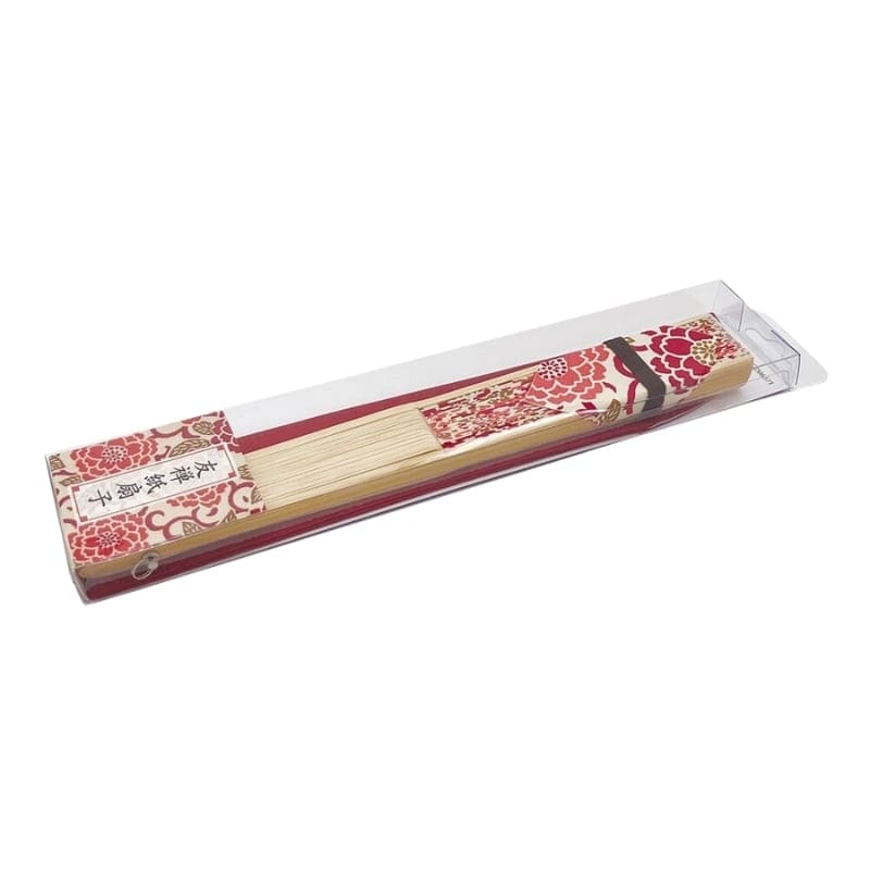Yuzen Botan Orange japansk vifte