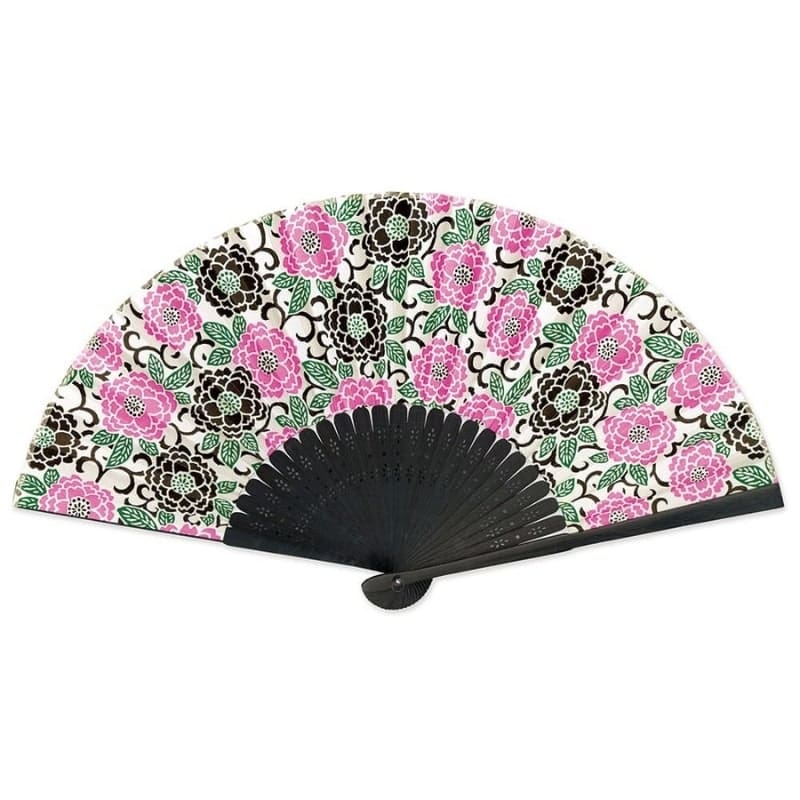 Yuzen Botan Pink japansk vifte