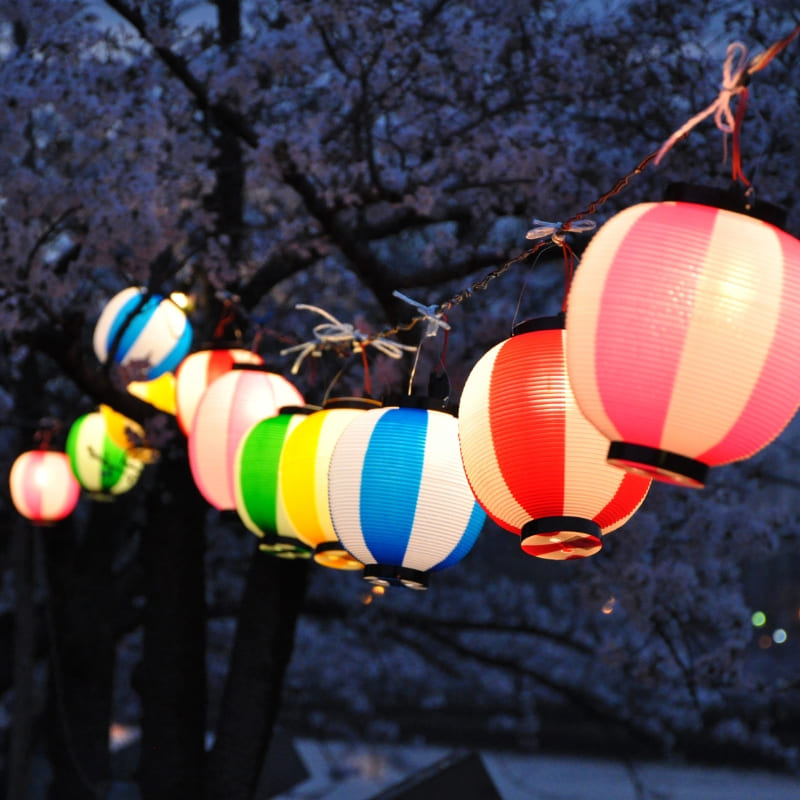 Blå Chochin japansk lanterne