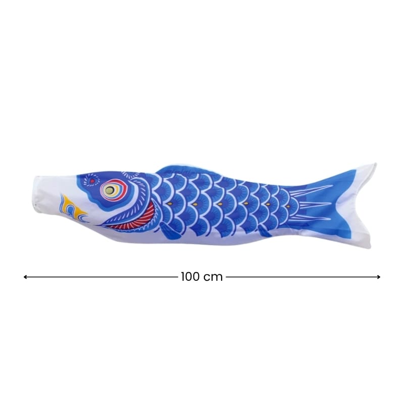 Blå traditionel japansk koinobori - 100 cm