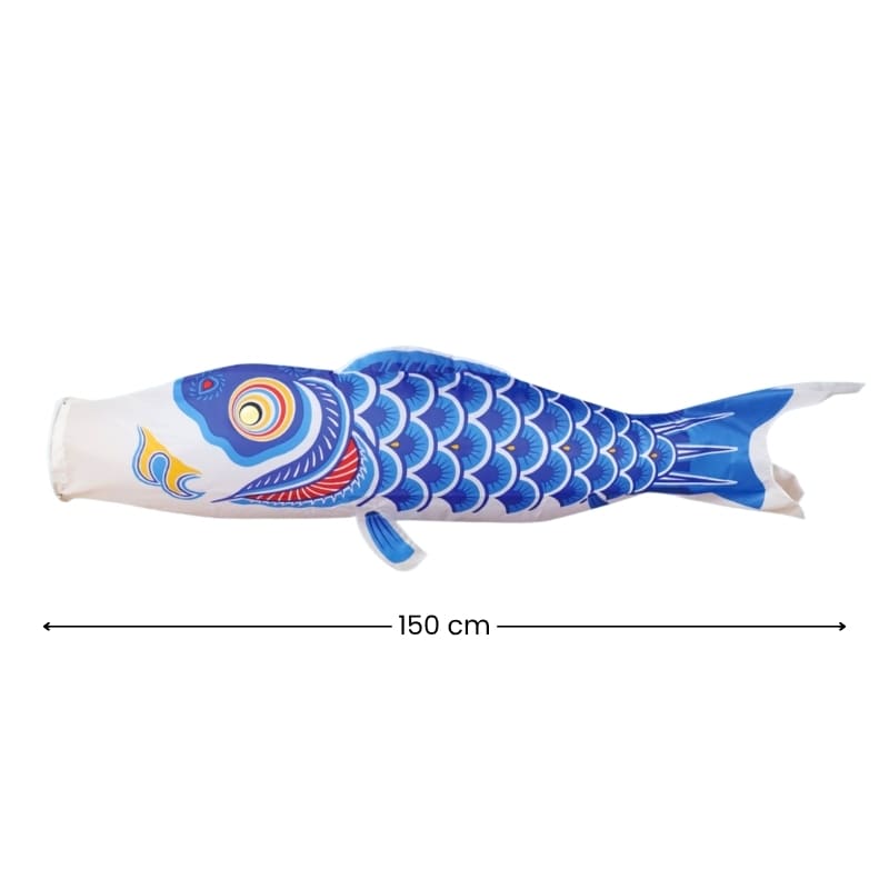 Blå traditionel japansk koinobori - 150 cm