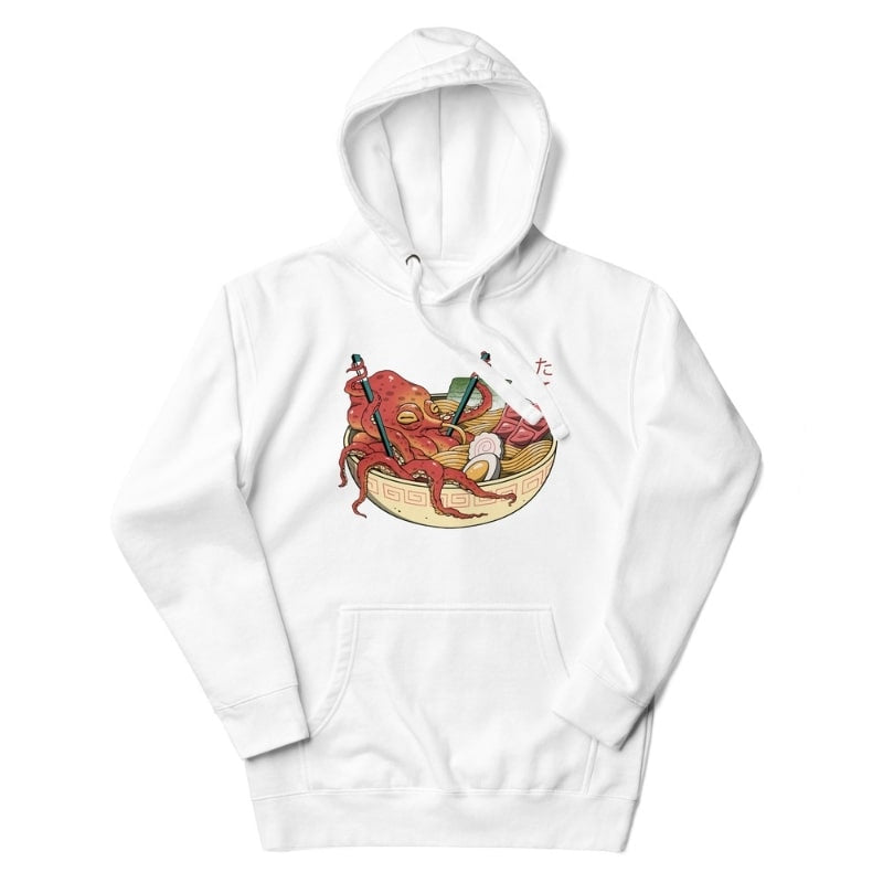 Blæksprutte Ramen japansk sweatshirt S / Hvid
