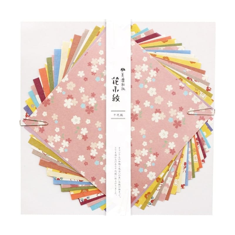 Blomstrende Chiyogami japansk papir - 15x15 cm
