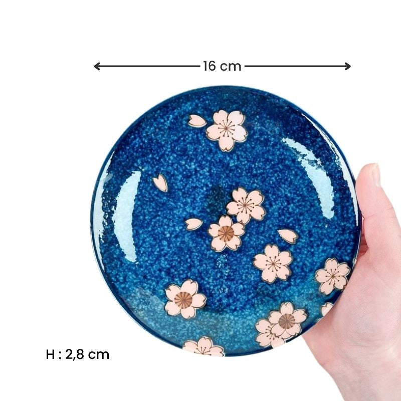 Bokssæt med 5 japanske Sakura-tallerkener
