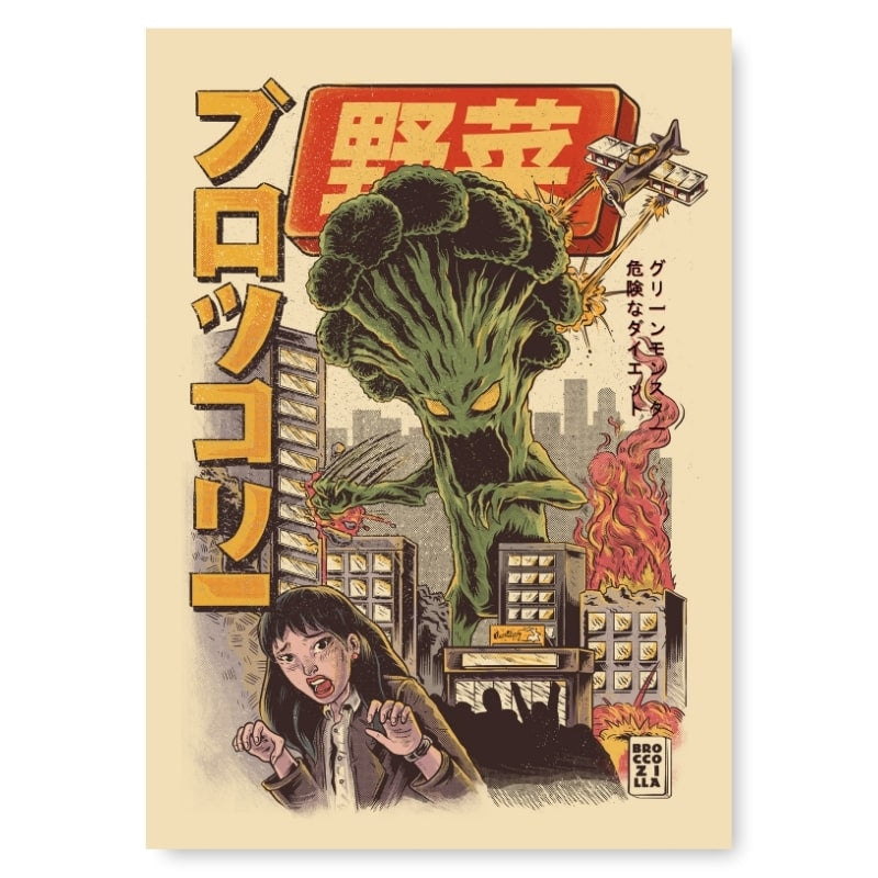 Broccozilla japansk plakat A3