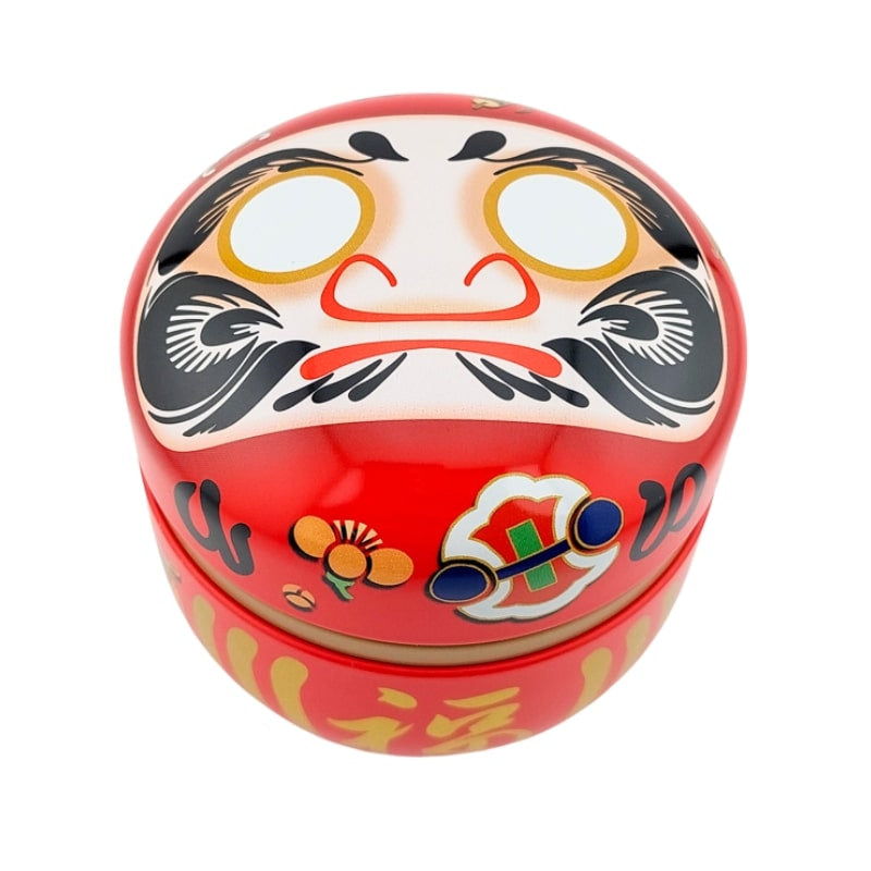 Daruma rød teæske i metal
