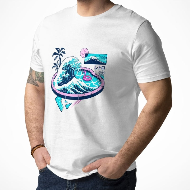 Den store pool i Kanagawa Japansk T-shirt